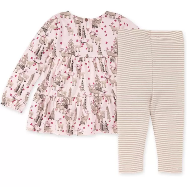 Burt's Bees Baby Baby Girls' Top and Pant Set, Tunic and Leggings Bundle, 100% Organic Cotton