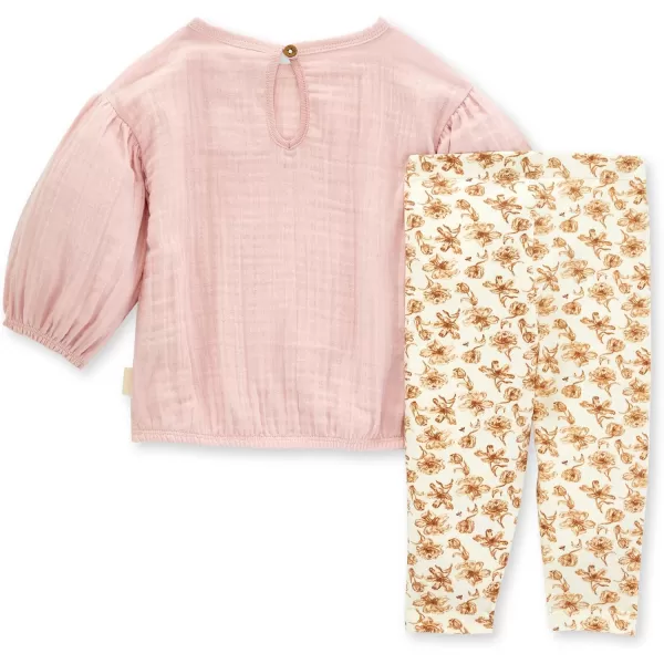 Burt's Bees Baby Baby Girls' Top and Pant Set, Tunic and Leggings Bundle, 100% Organic Cotton