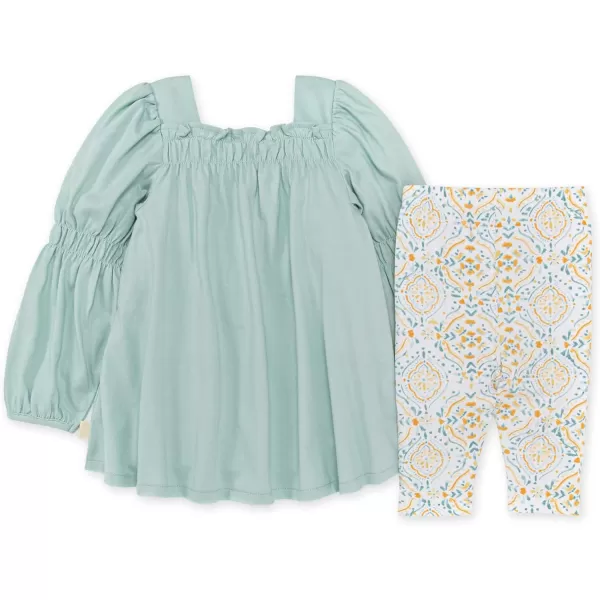 Burt's Bees Baby Baby Girls' Top and Pant Set, Tunic and Leggings Bundle, 100% Organic Cotton