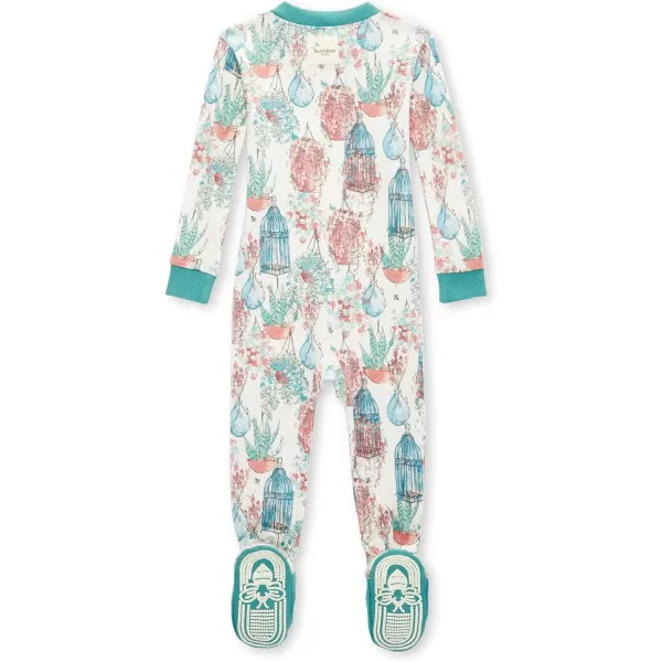 Burt's Bees Baby Girls Pajamas, Zip Front Non-slip Footed Pjs, 100% Organic Cotton and Toddler Sleepers