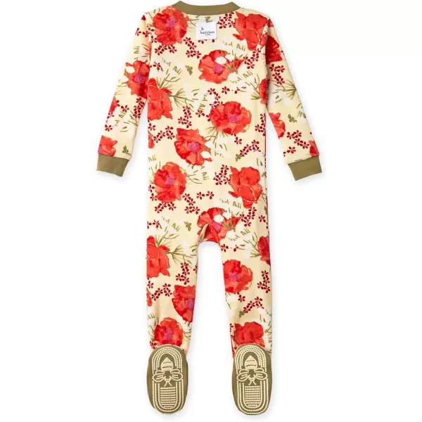 Burt's Bees Baby Girls Pajamas, Zip Front Non-slip Footed Pjs, 100% Organic Cotton and Toddler Sleepers