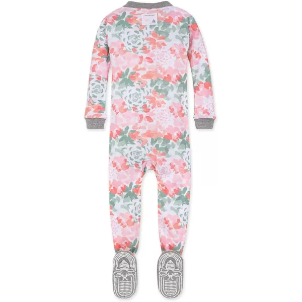 Burt's Bees Baby Girls Pajamas, Zip Front Non-slip Footed Pjs, 100% Organic Cotton and Toddler Sleepers