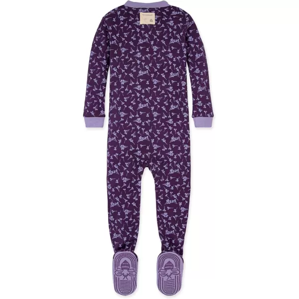 Burt's Bees Baby Girls Pajamas, Zip Front Non-slip Footed Pjs, 100% Organic Cotton and Toddler Sleepers