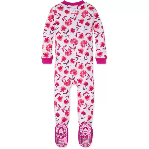 Burt's Bees Baby Girls Pajamas, Zip Front Non-slip Footed Pjs, 100% Organic Cotton and Toddler Sleepers