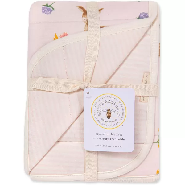 Burt's Bees Baby - Reversible Blanket, Nursery, Stroller &amp; Tummy-Time Organic Jersey Cotton Quilted Infant &amp; Toddler Bedding