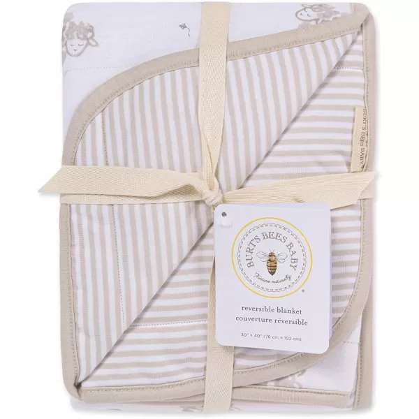 Burt's Bees Baby - Reversible Blanket, Nursery, Stroller &amp; Tummy-Time Organic Jersey Cotton Quilted Infant &amp; Toddler Bedding