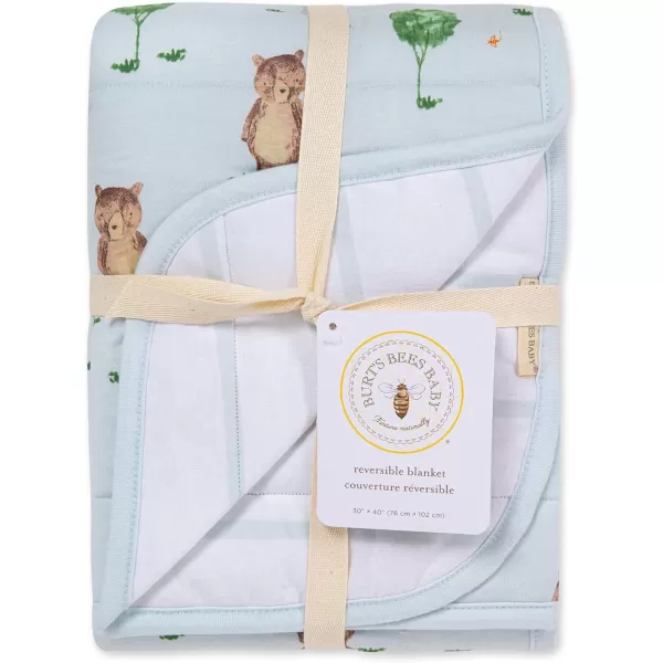 Burt's Bees Baby - Reversible Blanket, Nursery, Stroller &amp; Tummy-Time Organic Jersey Cotton Quilted Infant &amp; Toddler Bedding