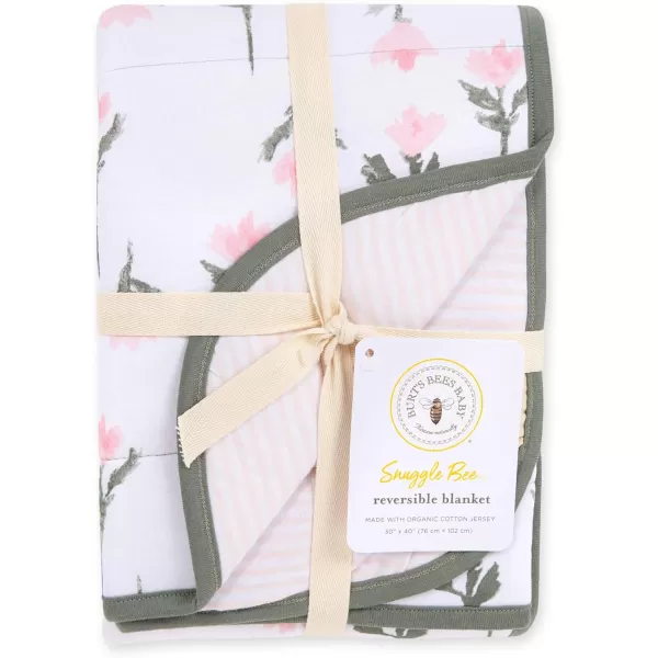 Burt's Bees Baby - Reversible Blanket, Nursery, Stroller &amp; Tummy-Time Organic Jersey Cotton Quilted Infant &amp; Toddler Bedding