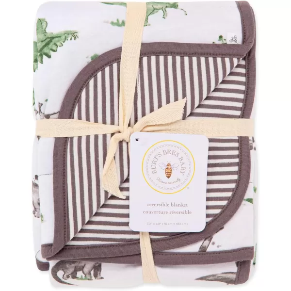 Burt's Bees Baby - Reversible Blanket, Nursery, Stroller &amp; Tummy-Time Organic Jersey Cotton Quilted Infant &amp; Toddler Bedding