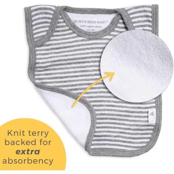 Burt's Bees Baby Unisex Baby Bibs, Lap-shoulder Drool Cloths, 100% Organic Cotton With Absorbent Terry Towel BackingBibs