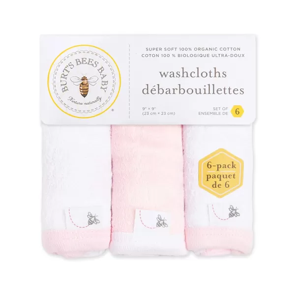 Burt's Bees Baby Washcloths, Absorbent Knit Terry, Super Soft 100% Organic Cotton