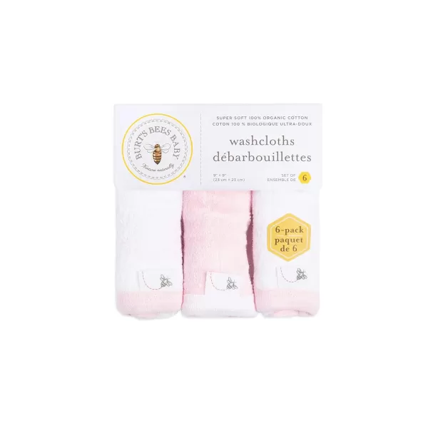 Burt's Bees Baby Washcloths, Absorbent Knit Terry, Super Soft 100% Organic Cotton