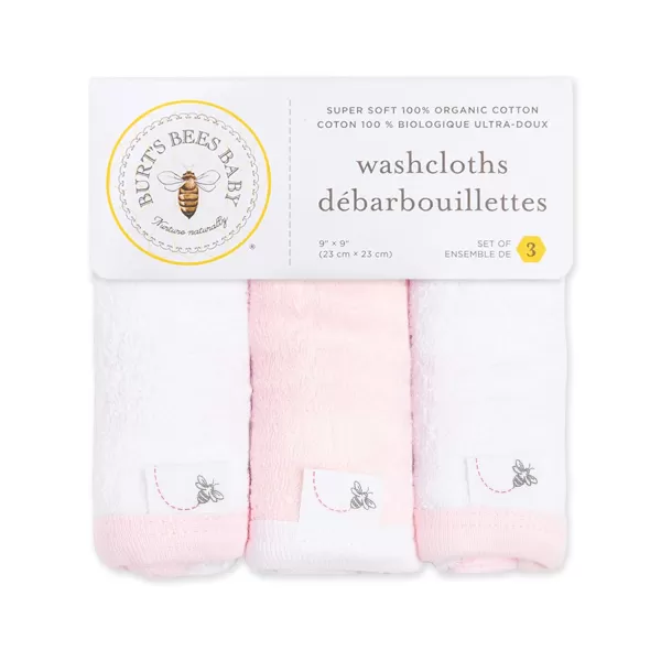 Burt's Bees Baby Washcloths, Absorbent Knit Terry, Super Soft 100% Organic Cotton