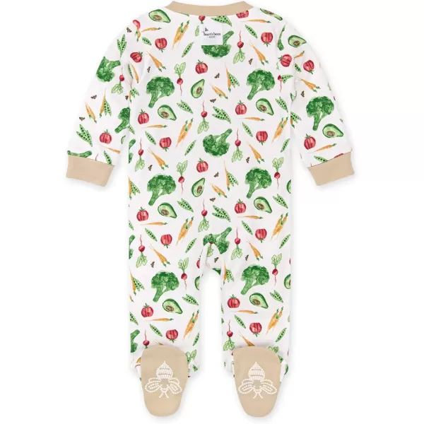 Burt's Bees Baby baby-boys Sleep and Play Pjs, 100% Organic Cotton One-piece Zip Front Romper Jumpsuit Pajamas