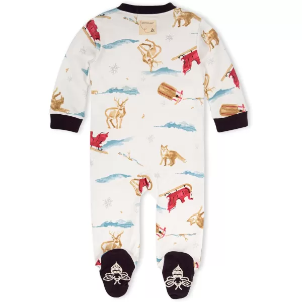 Burt's Bees Baby baby-boys Sleep and Play Pjs, 100% Organic Cotton One-piece Zip Front Romper Jumpsuit Pajamas