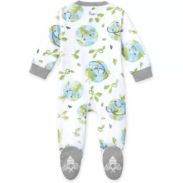 Burt's Bees Baby baby-boys Sleep and Play Pjs, 100% Organic Cotton One-piece Zip Front Romper Jumpsuit Pajamas