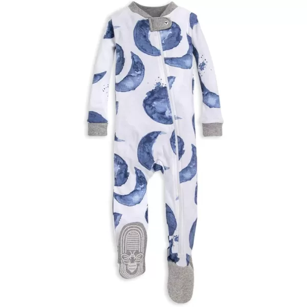 Burt's Bees Baby Baby Boys' Pajamas, Zip-Front Non-Slip Unisex Footed Sleeper Pjs, Organic Cotton