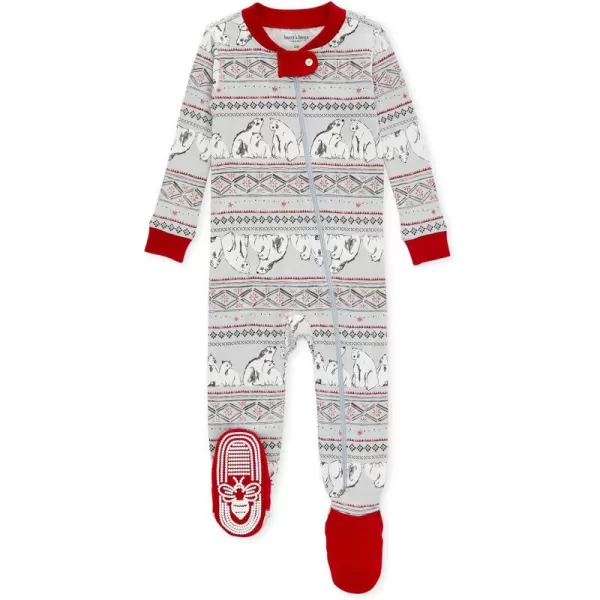 Burt's Bees Baby Baby Boys' Pajamas, Zip-Front Non-Slip Unisex Footed Sleeper Pjs, Organic Cotton