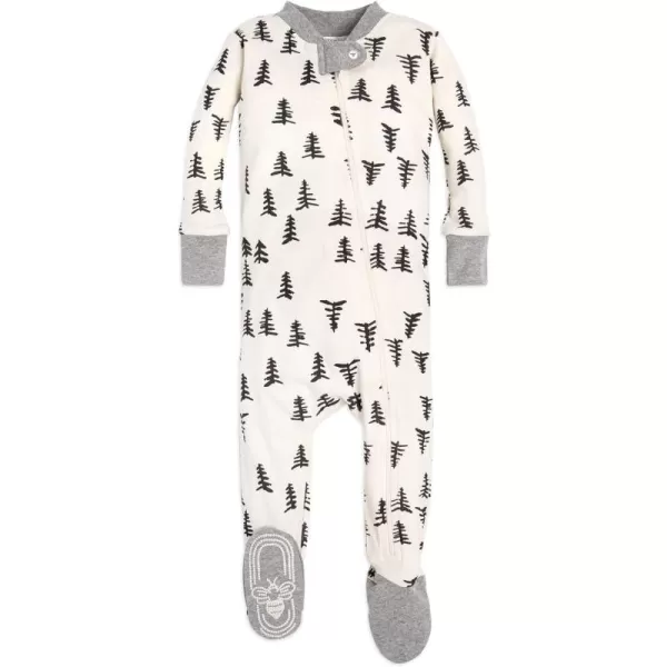 Burt's Bees Baby Baby Boys' Pajamas, Zip-Front Non-Slip Unisex Footed Sleeper Pjs, Organic Cotton