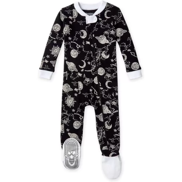 Burt's Bees Baby Baby Boys' Pajamas, Zip-Front Non-Slip Unisex Footed Sleeper Pjs, Organic Cotton