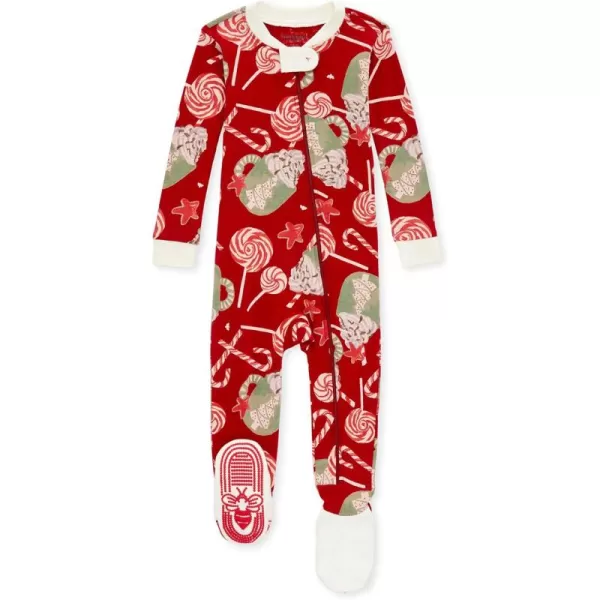 Burt's Bees Baby Baby Boys' Pajamas, Zip-Front Non-Slip Unisex Footed Sleeper Pjs, Organic Cotton