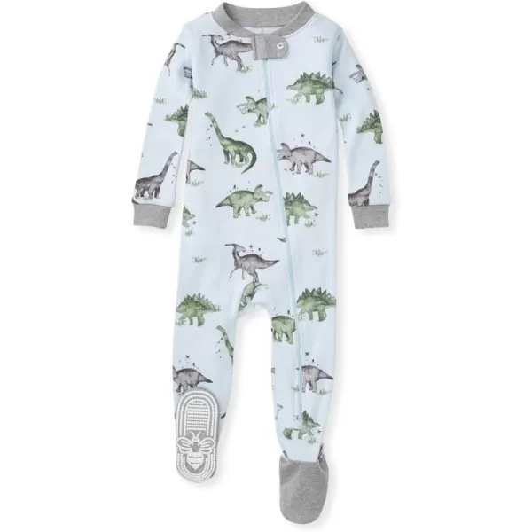 Burt's Bees Baby Baby Boys' Pajamas, Zip-Front Non-Slip Unisex Footed Sleeper Pjs, Organic Cotton