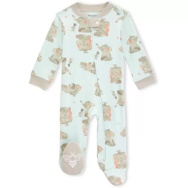 Burt's Bees Baby Baby Girls' Sleep and Play Pajamas, 100% Organic Cotton One-Piece Romper Jumpsuit Zip Front Pjs