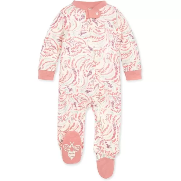 Burt's Bees Baby Baby Girls' Sleep and Play Pajamas, 100% Organic Cotton One-Piece Romper Jumpsuit Zip Front Pjs