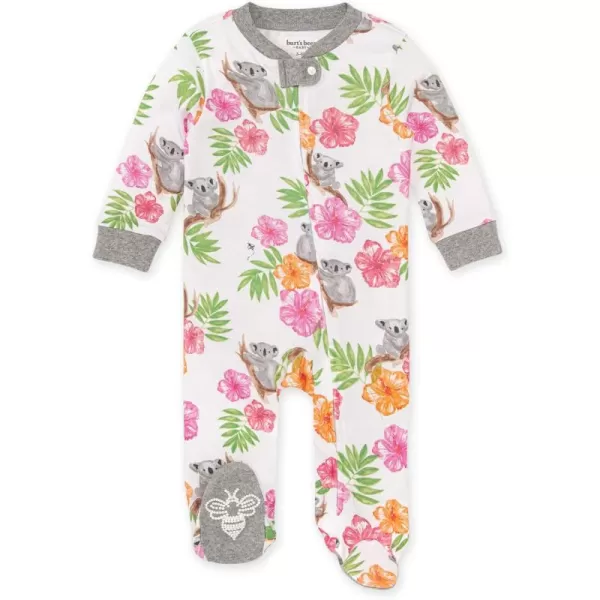 Burt's Bees Baby Baby Girls' Sleep and Play Pajamas, 100% Organic Cotton One-Piece Romper Jumpsuit Zip Front Pjs