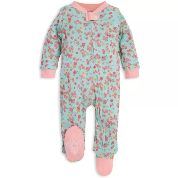 Burt's Bees Baby Baby Girls' Sleep and Play Pajamas, 100% Organic Cotton One-Piece Romper Jumpsuit Zip Front Pjs