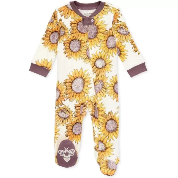 Burt's Bees Baby Baby Girls' Sleep and Play Pajamas, 100% Organic Cotton One-Piece Romper Jumpsuit Zip Front Pjs