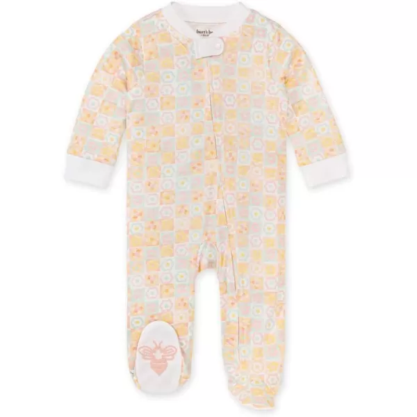 Burt's Bees Baby Baby Girls' Sleep and Play Pajamas, 100% Organic Cotton One-Piece Romper Jumpsuit Zip Front Pjs