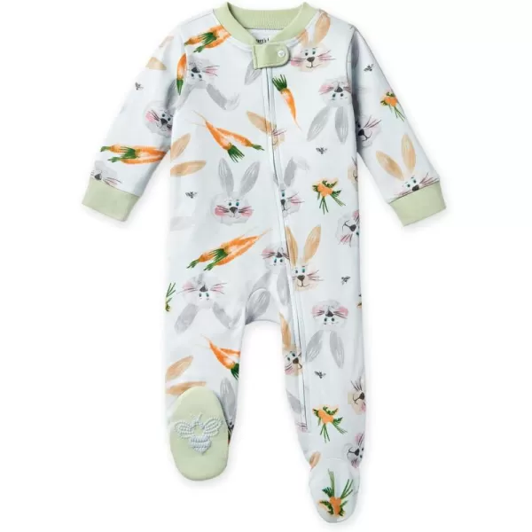 Burt's Bees Baby Baby Girls' Sleep and Play Pajamas, 100% Organic Cotton One-Piece Romper Jumpsuit Zip Front Pjs