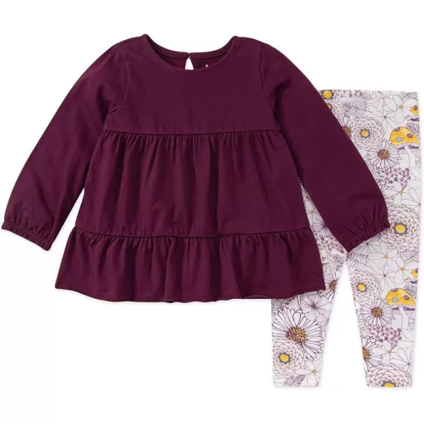 Burt's Bees Baby Baby Girls' Top and Pant Set, Tunic and Leggings Bundle, 100% Organic Cotton