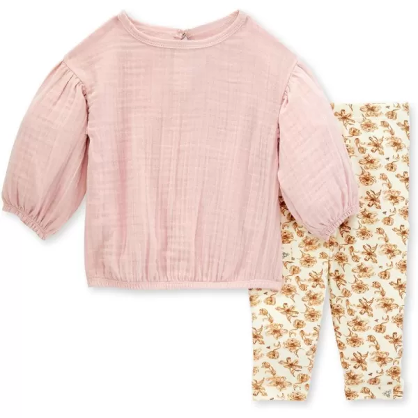 Burt's Bees Baby Baby Girls' Top and Pant Set, Tunic and Leggings Bundle, 100% Organic Cotton