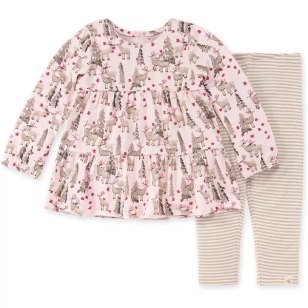 Burt's Bees Baby Baby Girls' Top and Pant Set, Tunic and Leggings Bundle, 100% Organic Cotton