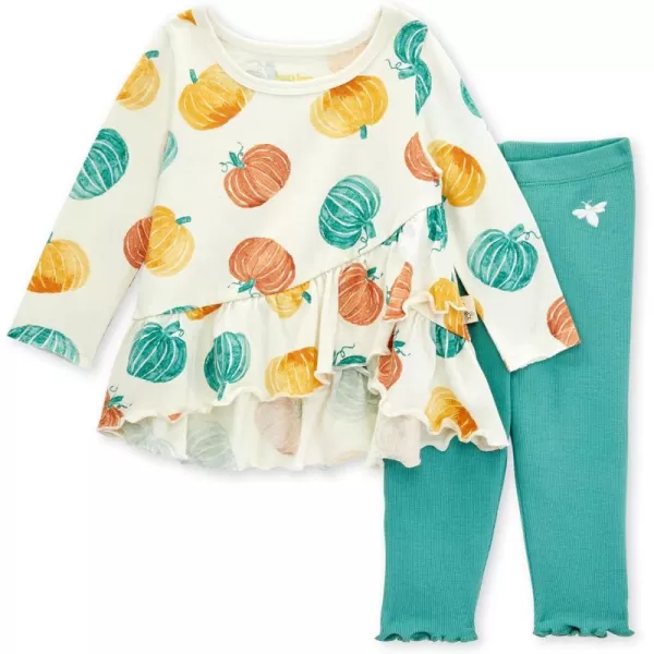 Burt's Bees Baby Baby Girls' Top and Pant Set, Tunic and Leggings Bundle, 100% Organic Cotton