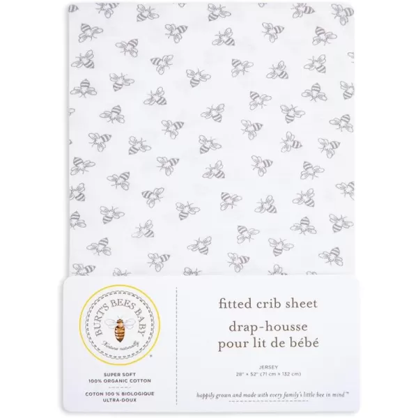 Burt's Bees Baby - Fitted Crib Sheet, Girls Boys &amp; Unisex 100% Organic Cotton Crib Sheet for Standard Crib &amp; Toddler Mattresses