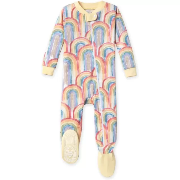 Burt's Bees Baby Girls Pajamas, Zip Front Non-slip Footed Pjs, 100% Organic Cotton and Toddler Sleepers