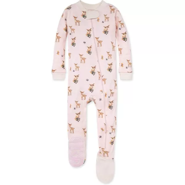 Burt's Bees Baby Girls Pajamas, Zip Front Non-slip Footed Pjs, 100% Organic Cotton and Toddler Sleepers