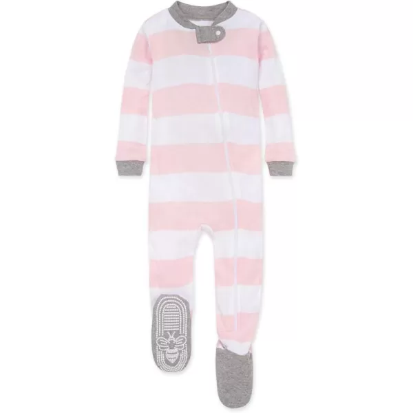 Burt's Bees Baby Girls Pajamas, Zip Front Non-slip Footed Pjs, 100% Organic Cotton and Toddler Sleepers