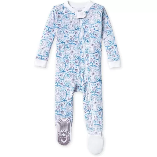 Burt's Bees Baby Girls Pajamas, Zip Front Non-slip Footed Pjs, 100% Organic Cotton and Toddler Sleepers