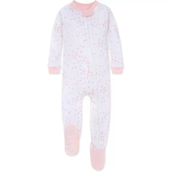 Burt's Bees Baby Girls Pajamas, Zip Front Non-slip Footed Pjs, 100% Organic Cotton and Toddler Sleepers