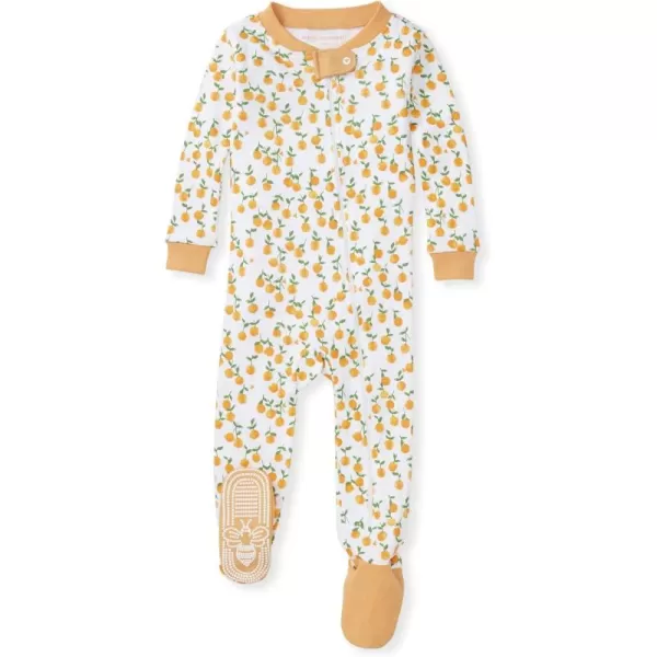 Burt's Bees Baby Girls Pajamas, Zip Front Non-slip Footed Pjs, 100% Organic Cotton and Toddler Sleepers