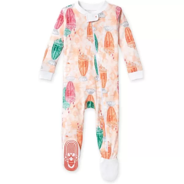 Burt's Bees Baby Girls Pajamas, Zip Front Non-slip Footed Pjs, 100% Organic Cotton and Toddler Sleepers