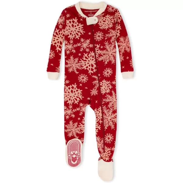 Burt's Bees Baby Girls Pajamas, Zip Front Non-slip Footed Pjs, 100% Organic Cotton and Toddler Sleepers