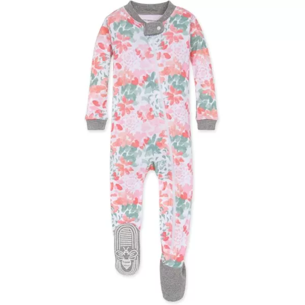 Burt's Bees Baby Girls Pajamas, Zip Front Non-slip Footed Pjs, 100% Organic Cotton and Toddler Sleepers