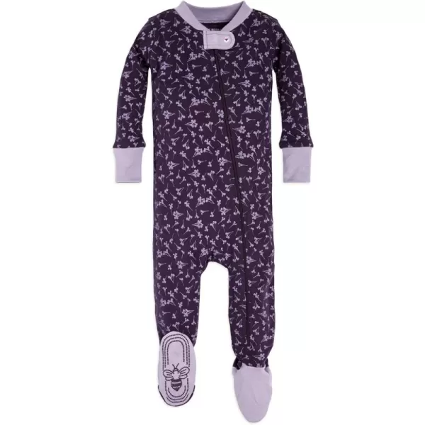 Burt's Bees Baby Girls Pajamas, Zip Front Non-slip Footed Pjs, 100% Organic Cotton and Toddler Sleepers