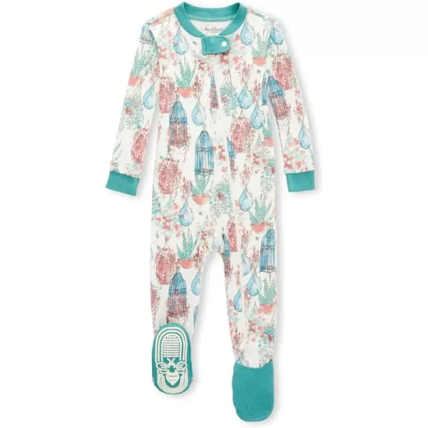 Burt's Bees Baby Girls Pajamas, Zip Front Non-slip Footed Pjs, 100% Organic Cotton and Toddler Sleepers