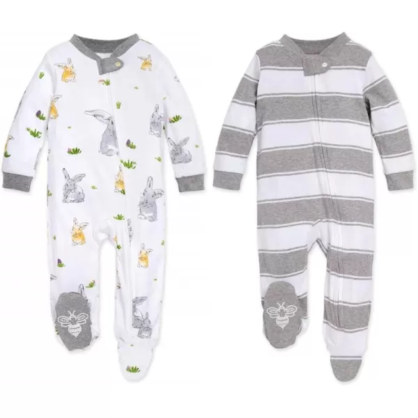 Burt's Bees Baby baby-boys Sleep and Play Pjs, 100% Organic Cotton One-piece Zip Front Romper Jumpsuit Pajamas